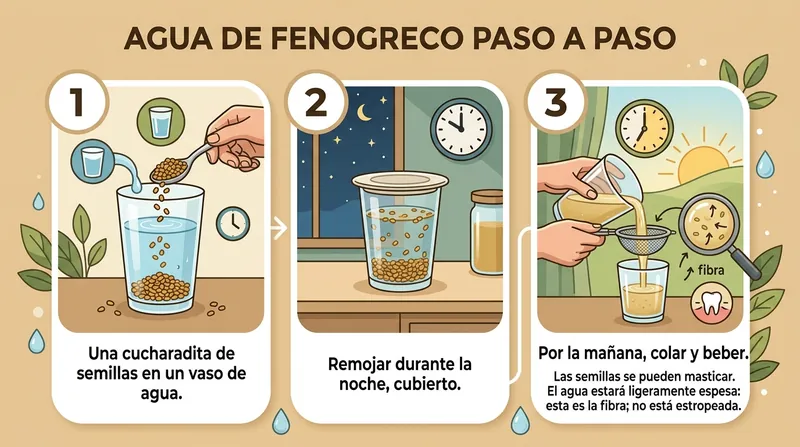 El agua de fenogreco paso a paso