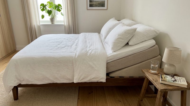 Cama con la cabecera elevada